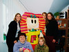 Beth > Amy and I, Gala, Gala's niece Lyena (the youth group advisor), and one of the teachers in the Hebrew school, posing with the terrific makeshift inflatable Pharaoh she created.