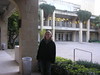 Beth > Me and the library courtyard on our campus.