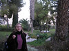Beth > My friend Rachel Kort and the grassy courtyard.  You can't see it from this picture, but you can see the walls of the Old City when you're standing there.   Definitely the nicest place on campus to pray.
