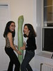 Beth > Debby and her friend Ariel rock out near the asparagus.