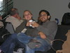 Beth > Ukraine-Bound!  My classmate Rachel and her then-boyfriend now-fiance Dan toast to our upcoming adventure and to the soothing power of caffeine at 4 AM in an airport waiting room.