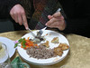 Beth > Amy's lunch.  With kasha!  They really do eat lots of kasha in Ukraine, just like your grandma promised you.  It's regularly available the way rice is here.